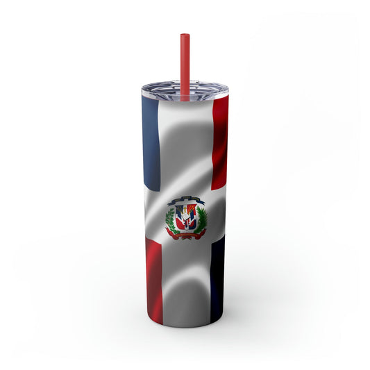 Dominican Republic Skinny Tumbler with Straw, 20oz